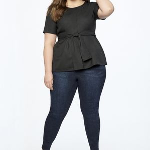 Eloquii Black Front Tie Top